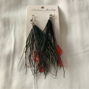 Feather earrings for pierced ears